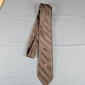 Pierre Cardin Tie Brown Striped Necktie Menswear Classic Formal